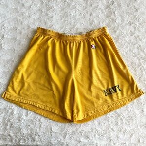 Vintage USNA Naval Academy Shorts Mens Medium (Tag XL) 5” Gold Navy Champion 90s